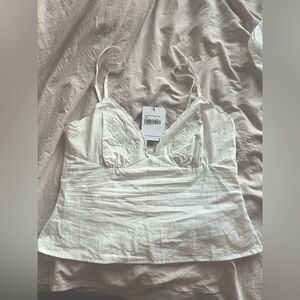 White lace cami tank top